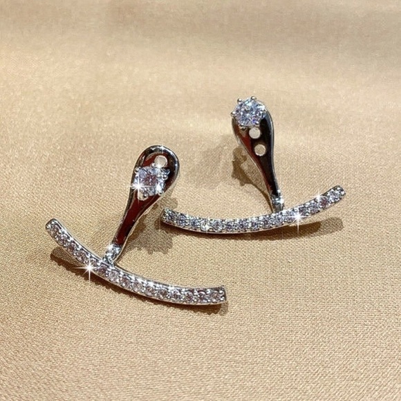 GlitzBlitz Boutique Jewelry - Any 2/$20! Crystal Studs w/Curved Jacket Earrings